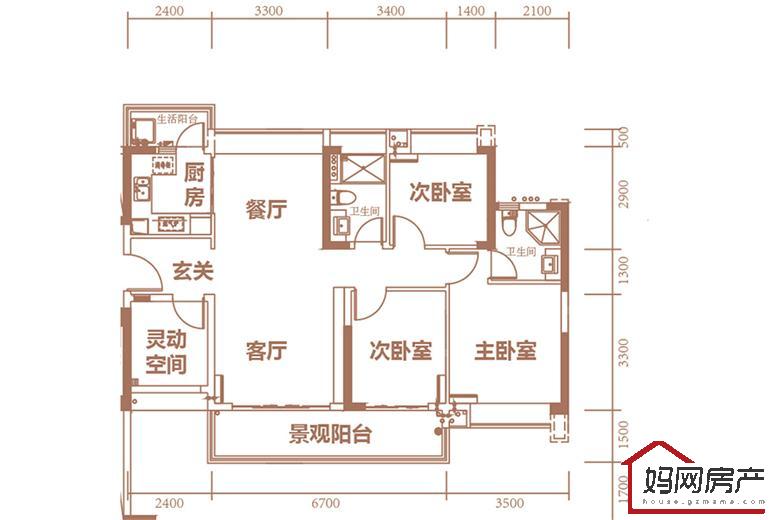南沙水恋2栋建面117平04户型